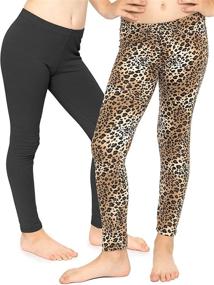 img 4 attached to Girls Leggings Black Brown Cheetah Girls' Clothing and Leggings