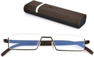 👓 blue light blocking half frame reading glasses with tr90 frame for women and men logo