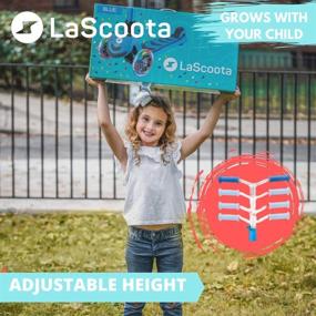 img 2 attached to Versatile Lascoota Certified Kick Scooter for Kids 3-12 Years Old - Adjustable Height with Seat, Extra-Wide Deck, LED Flashing Wheels - Ideal Gift & Toy for Toddlers