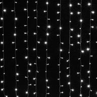 🌟 image curtain lights 9.8x6.6 - 224 led string lights - fairy string lights for wedding party home garden indoor outdoor wall backdrops decorations - waterproof ul safety standard - white логотип