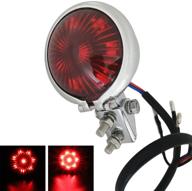 fatecim bates style led tail rear brake light stop lamp for harley chopper bobber cafe racer motorcycle chrome/red logo