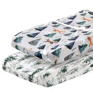 pobi baby - 2 pack premium changing pad cover - ultra-soft cotton blend, stylish animal woodland print, safe & snug for baby (magical) logo