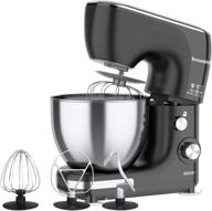 🍞 bonsenkitchen 800w stand mixer with 11 speeds & 5.5-quart stainless steel bowl - dough mixer, electric mixer, whip, mixing beater, splash guard - black логотип