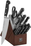 🔪 henckels classic 15-piece self-sharpening knife set with block logo