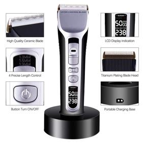 img 3 attached to 💇 Professional Cordless/Corded Hair Clippers for Men - Rechargeable Hair Trimmer Beard Haircut Kit with Charging Dock - No Oil Bottle Included (Black)