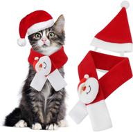 🎅 qkurt pet xmas костюмы одежда: рождественская шапка санты и шарф для кошек/собак косплей, праздничное наряжение для животных на рождество, день благодарения и новый год, модный и теплый. логотип