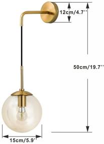 img 3 attached to 🔸 Adjustable Raw Brass Round Glass Wall Light - Mid Century Modern Minimalist Reading Lamp (Amber-2Pack)