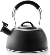 🔥 suyika top-rated stove whistling tea kettle – 3 quart 18/8 stainless steel teakettle with ergonomic handle & bonus anti-scalding silicone gloves logo