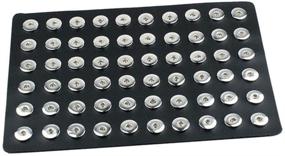 img 2 attached to Premium Black PU Leather Stand Organizer for 18mm Ginger Snap Button Holder with 60 Snaps Charms Button Display Board