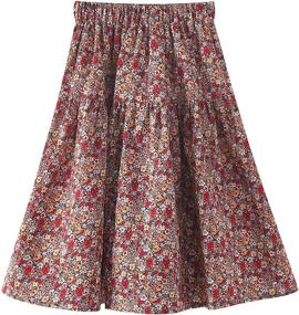 img 4 attached to 🌸 Girls Floral Long Skirt - A-Line Maxi Skirts for Toddler, Kids, Teens, Adults