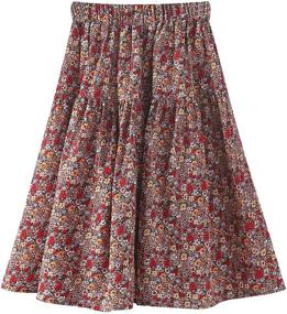 img 3 attached to 🌸 Girls Floral Long Skirt - A-Line Maxi Skirts for Toddler, Kids, Teens, Adults