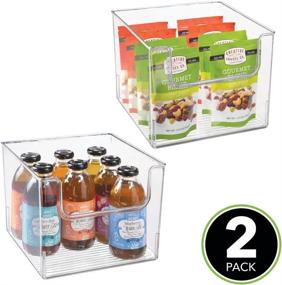 img 3 attached to 🍏 mDesign Clear Plastic Open Front Food Storage Bin - Organizer for Kitchen Cabinet, Pantry, Shelf, Fridge/Freezer - Ideal for Fruit, Potatoes, Onions, Drinks, Snacks, Pasta - 10" Wide, 2 Pack