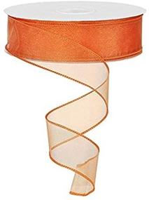 img 1 attached to 🎀 Wired Edge Orange Sheer Organza Ribbon - 50 Yards, 1.5 Inch Width