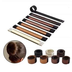 img 4 attached to 💁 Hair Bun-making Styling Made Easy with 7 Pcs Donut Bun Maker & Hair Band Accessory