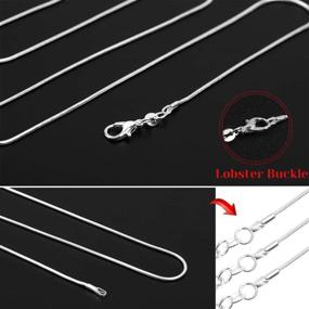 img 2 attached to 📿 Paxcoo 30 Pack: Silver Snake Chain Necklace Bulk for Jewelry Making - 22 Inches, 1.2mm Diameter