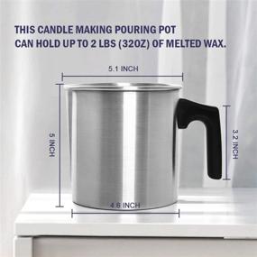 img 3 attached to Gonioa Candle Making Pouring Pot with Dripless Pouring Spout & Heat-Resisting Handle - Ideal Pitcher for Candles, Soap, Chocolate, or Kitchen Use (2.7 lb)