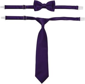 img 4 attached to Solid Satin Pre Tied Necktie TieSet1 Boys' Accessories and Bow Ties