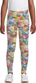 img 2 attached to 🌸 LUOUSE Floral Print Girls Leggings: Stretchy Ankle-Length Pants & Tights for Kids