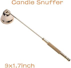 img 1 attached to HOMEETY 3-in-1 Candle Accessory Kit: Wick Trimmer, Wick Dipper, Snuffer with Drawstring Bag (Golden)