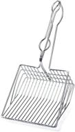 efficient fzzoneker kitty litter scoop: durable aluminum alloy cat litter scooper with deep metal shovel, 🐱 non-stick sifter, long handle and hook holder - your go-to multi cat clean helper, all metal end-to-end design logo