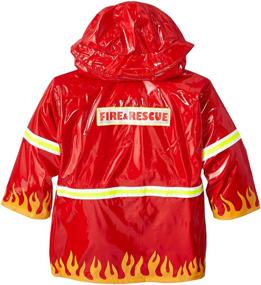 img 2 attached to Boys' Kidorable Red Fireman Raincoat with Fun Flames, Chief Badge, Reflective Strips – All-Weather Protection