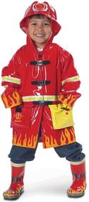 img 1 attached to Boys' Kidorable Red Fireman Raincoat with Fun Flames, Chief Badge, Reflective Strips – All-Weather Protection