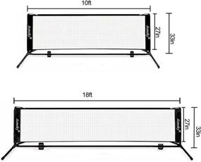 img 1 attached to 🎾 Aoneky Mini Portable Tennis Net for Driveway: Enhance Tennis and Soccer Skills with Kids Soccer Tennis Net