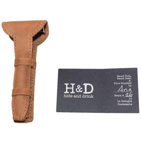 img 2 attached to 🧖 Leather Double Edge Safety Razor Case/Shaving Travel Pouch Handmade :: Single Malt Mahogany by Hide & Drink