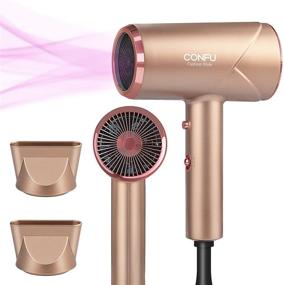 img 4 attached to 💨 Ionic Hair Dryer by CONFU - 1600W Professional Blow Dryer with Powerful DC Motor for Hair Care, Hot/Cool Wind, 2 Concentrator Nozzles, ALCI Safety Plug - Perfect for Home, Travel, Hotel