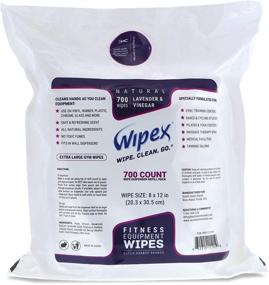 img 4 attached to Convenient Refill Pack: Wipex Gym & Fitness Wipes - 700 Large Natural Wipes with Vinegar & Lavender Oil