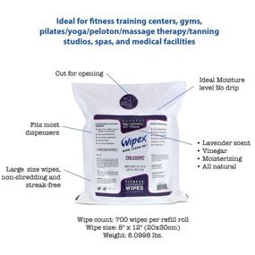 img 2 attached to Convenient Refill Pack: Wipex Gym & Fitness Wipes - 700 Large Natural Wipes with Vinegar & Lavender Oil