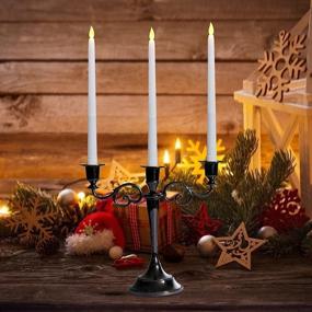 img 2 attached to Set of 6 - 11-inch LED Flameless Taper Candles with Timer, Battery Operated Flicker Candlesticks - Perfect for Wedding Parties and Decoration