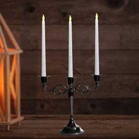 img 1 attached to Set of 6 - 11-inch LED Flameless Taper Candles with Timer, Battery Operated Flicker Candlesticks - Perfect for Wedding Parties and Decoration