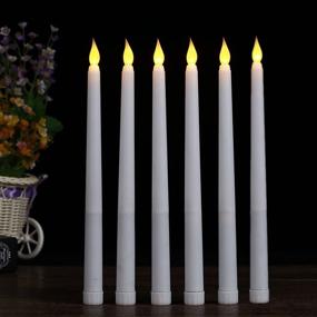 img 4 attached to Set of 6 - 11-inch LED Flameless Taper Candles with Timer, Battery Operated Flicker Candlesticks - Perfect for Wedding Parties and Decoration