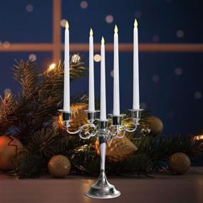 img 3 attached to Set of 6 - 11-inch LED Flameless Taper Candles with Timer, Battery Operated Flicker Candlesticks - Perfect for Wedding Parties and Decoration