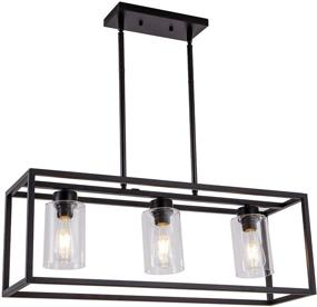 img 4 attached to Lanhall Chandelier Industrial Rectangular Adjustable