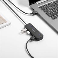 🔌 usb-расширитель порта czhoon: 4-портовый концентратор с переключателем, usb 3.0 концентратор данных (5 гбит/с), кабель длиной 2 фута, совместимый с пк, ноутбуком, macbook, macbook air, imac, surface pro и другими устройствами usb. логотип