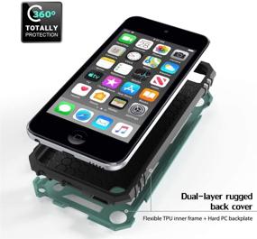 img 3 attached to 📱 SLMY Hybrid Rugged iPod Touch 7 Case with Car Mount - Shockproof Cover & Kickstand for iPod Touch 5 6 7th Gen (Teal)