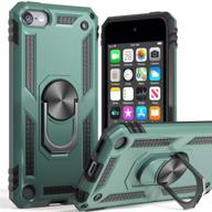 📱 slmy hybrid rugged ipod touch 7 case with car mount - shockproof cover & kickstand for ipod touch 5 6 7th gen (teal) logo