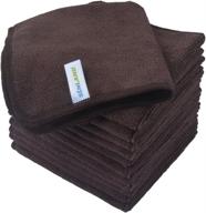 sinland absorbent microfiber dish cloth: streak-free cleaning, 12x12 inch, 12 pack dark brown logo