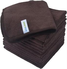 img 4 attached to Sinland Absorbent Microfiber Dish Cloth: Streak-Free Cleaning, 12x12 Inch, 12 Pack Dark Brown