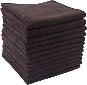 img 2 attached to Sinland Absorbent Microfiber Dish Cloth: Streak-Free Cleaning, 12x12 Inch, 12 Pack Dark Brown