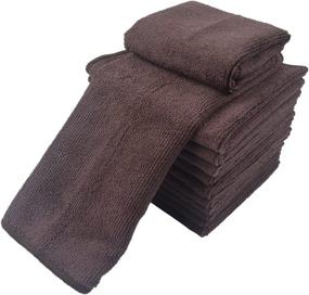 img 3 attached to Sinland Absorbent Microfiber Dish Cloth: Streak-Free Cleaning, 12x12 Inch, 12 Pack Dark Brown