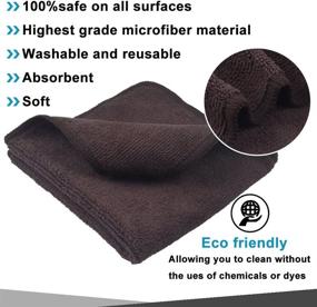 img 1 attached to Sinland Absorbent Microfiber Dish Cloth: Streak-Free Cleaning, 12x12 Inch, 12 Pack Dark Brown