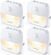 🔌 vont motion sensor night light [4 pack] - plug in dusk till dawn led nightlights with high & low modes - compact & customizable for bedroom, bathroom, kitchen, hallway, stairs logo