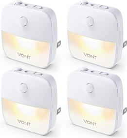 img 4 attached to 🔌 Vont Motion Sensor Night Light [4 Pack] - Plug in Dusk Till Dawn LED Nightlights with High & Low Modes - Compact & Customizable for Bedroom, Bathroom, Kitchen, Hallway, Stairs