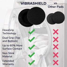 img 1 attached to 💪 VIBRASHIELD - Anti Vibration Pads for Washing Machine with HexaGrip - Stops Washer Dryer Noise, Movement, Shaking, Walking, and Skidding - Appliance Support Feet and Stabilizer Mat - Pack of 4 Pads