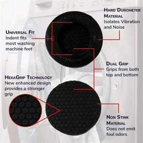 img 2 attached to 💪 VIBRASHIELD - Anti Vibration Pads for Washing Machine with HexaGrip - Stops Washer Dryer Noise, Movement, Shaking, Walking, and Skidding - Appliance Support Feet and Stabilizer Mat - Pack of 4 Pads