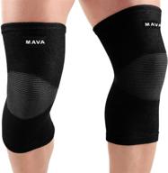 🏋️ premium mava sports knee compression sleeve support: ideal for powerlifting, weightlifting, running, gym workout, squats, and pain relief логотип