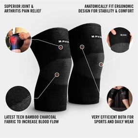 img 3 attached to 🏋️ Premium Mava Sports Knee Compression Sleeve Support: Ideal for Powerlifting, Weightlifting, Running, Gym Workout, Squats, and Pain Relief